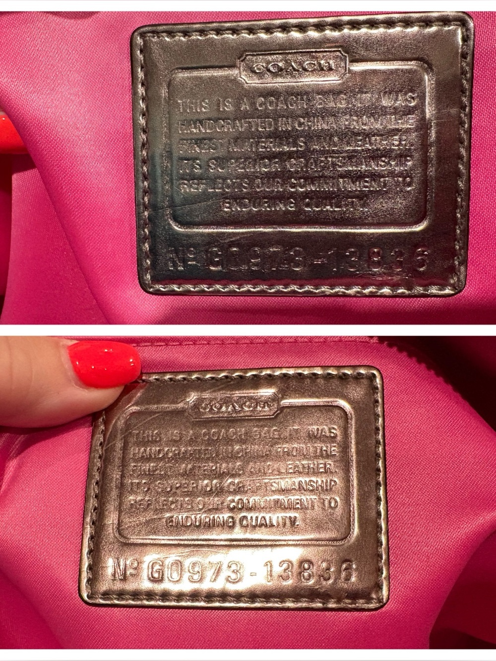 Coach Poppy Patent Leather Tote Bag Style 13836 Purple Pink Gold Hardware - Picture 3 of 16